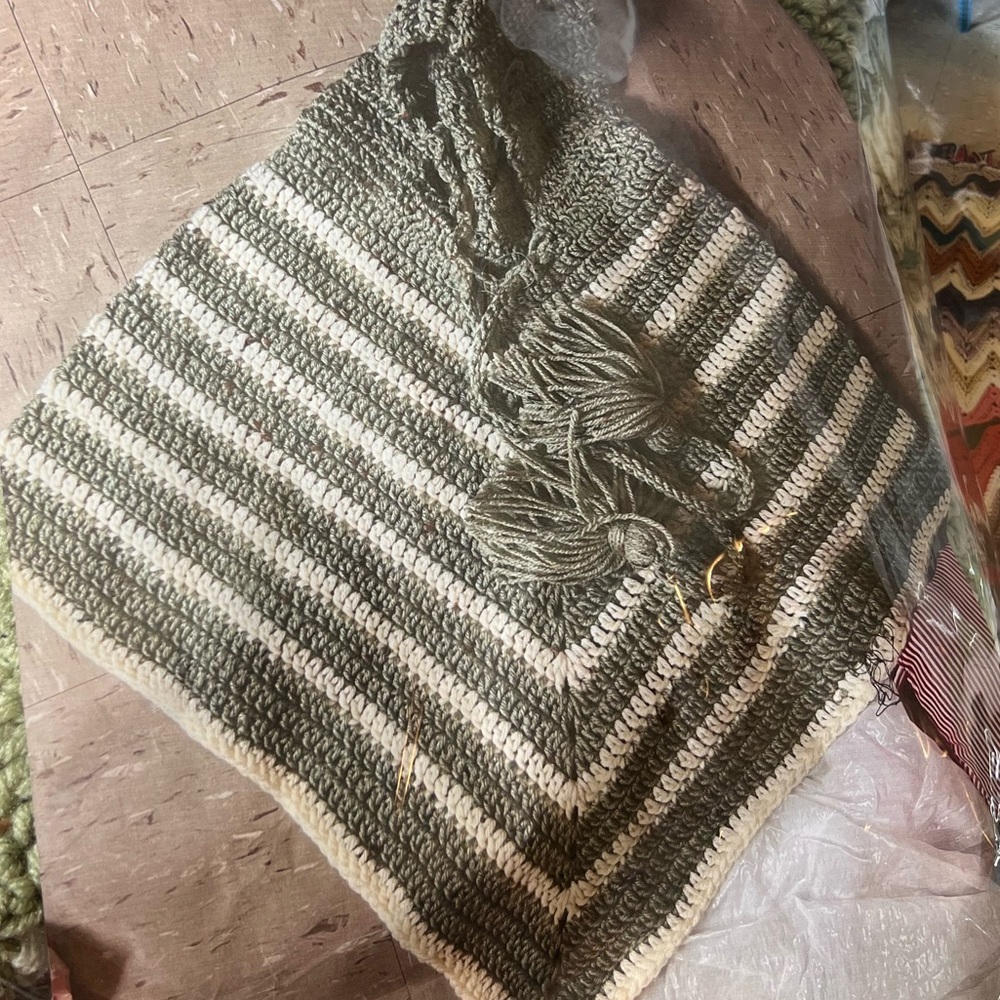 Handmade child’s hooded poncho